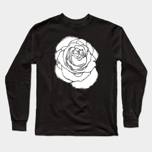 Cottage Core, White Rose Flower Long Sleeve T-Shirt